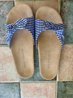 Jack Rogers gingham sandals-never worn